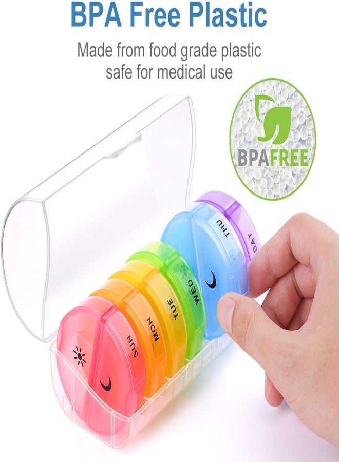 INKULTURE Portable Medicine Organizer Box Tablets Container Case Travel Pill Box For 07 days | Clear Multicolor | 01 Pcs - Image 4